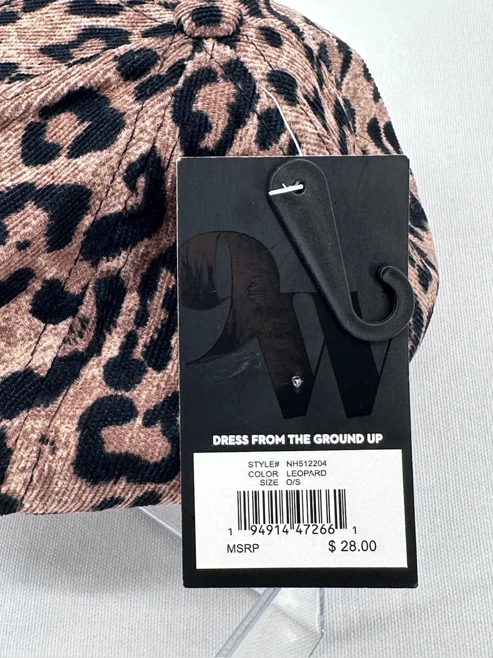 NWT Leopard Print Baseball Cap Micro Corduroy NineWest Unisex